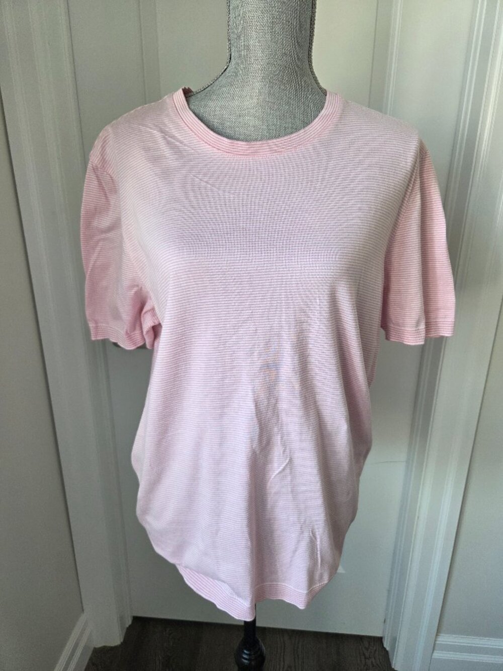 Ted Baker pink striped short sleeve t shirt size 3 med